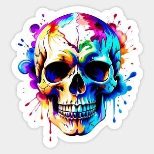 Colored Skull in Vibrant Style Sticker